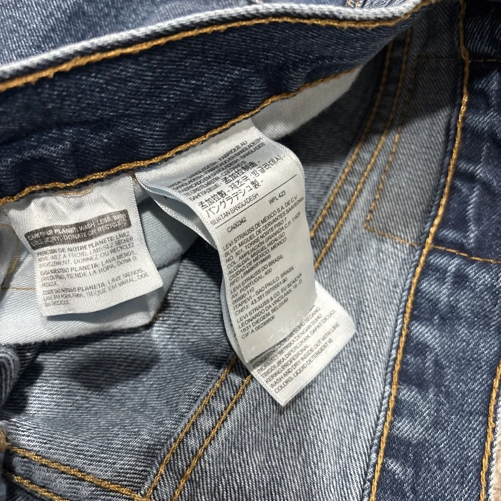 Levi 505 Jeans Regular Straight Fit Blank Trademark Tab Blue W34 X L32